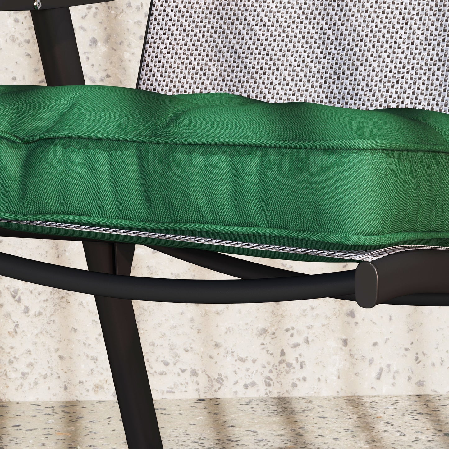 Outsunny Set of 4 Outdoor Seat Cushions 42 x 42 cm Green Garden Cushions for Patio
