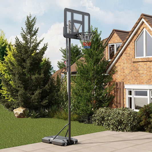 SPORTNOW Adjustable Freestanding Basketball Hoop with Wheels - Height Range 2.35-3.05M - ALL4U RETAILER LTD