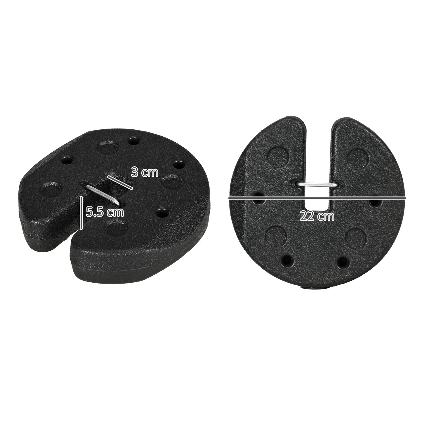 Outsunny Total 12kg Gazebo Weights Set of 4 for Gazebo Legs Canopies Tents with Reinforced Pins and Carry Belt