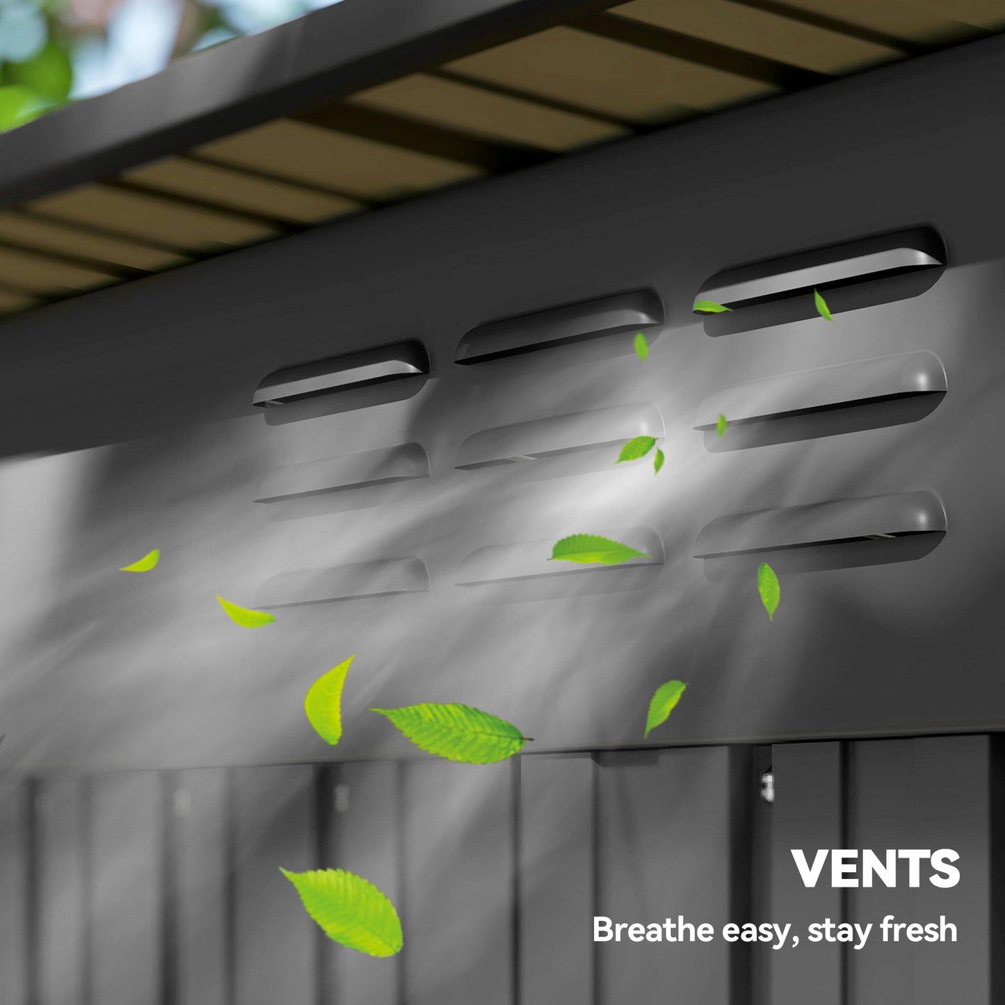 Outsunny Metal Garden Storage Shed Five By Three And A Half Feet With Effortless Assembly Waterproof Dark Grey Gloves
