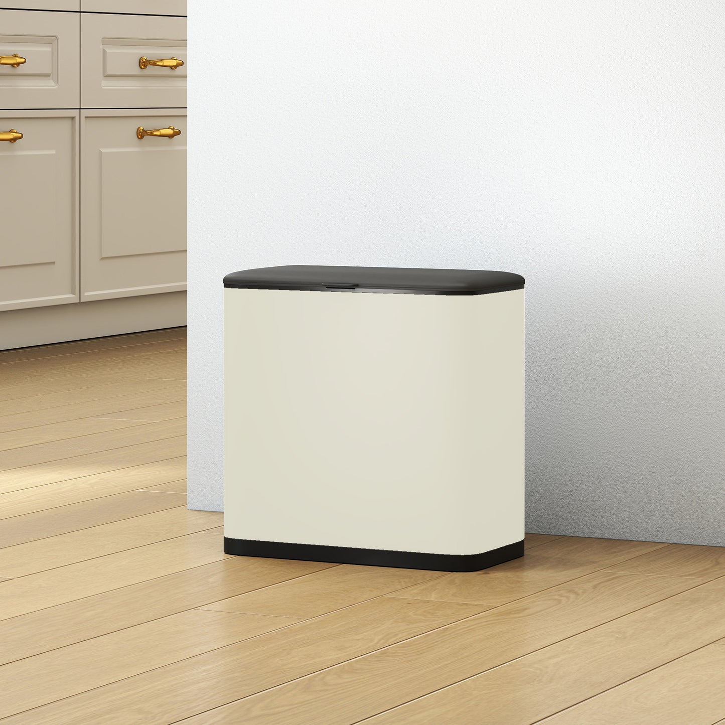 Homcom 8L Hanging Kitchen Bin With Lid And Removable Inner Bucket For Kitchen Cabinet Door Under Sink Office