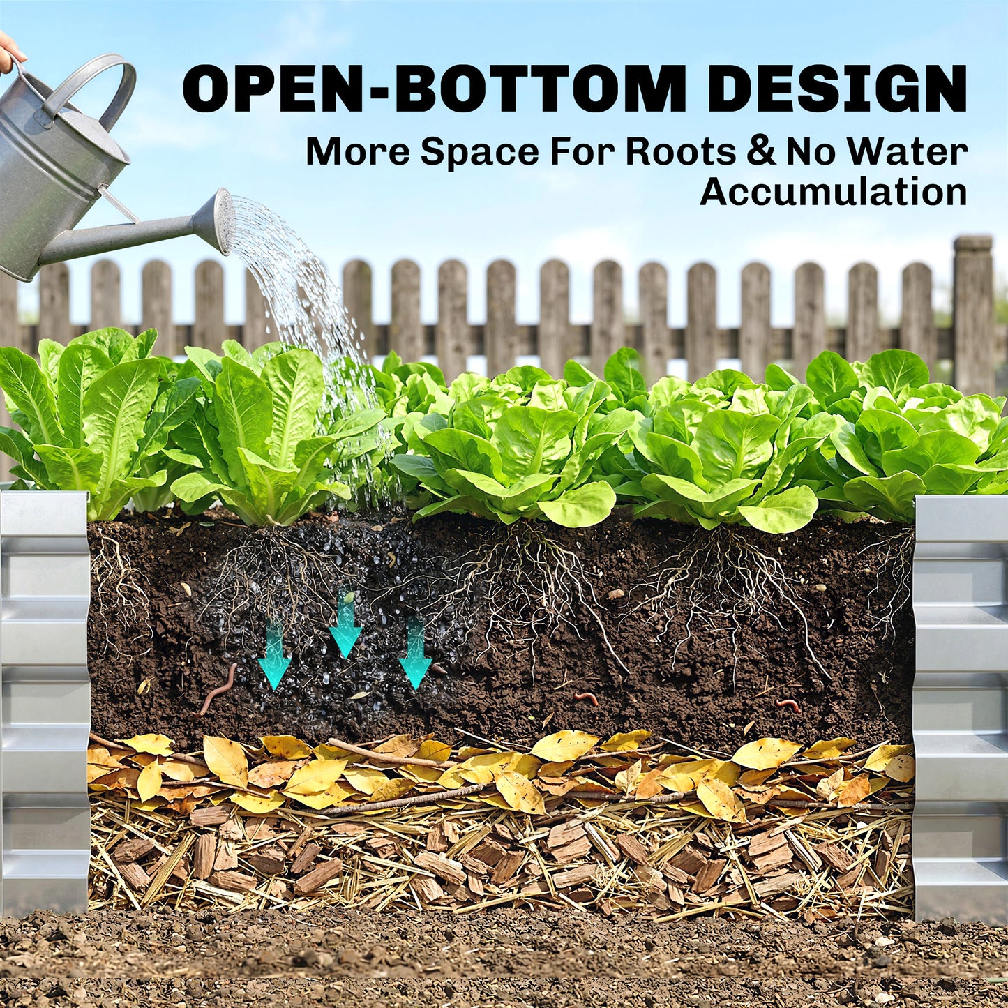 Outsunny Galvanized Raised Garden Beds For Herbs And Vegetables, Outdoor Planters For Patio Balcony Backyard, Silver
