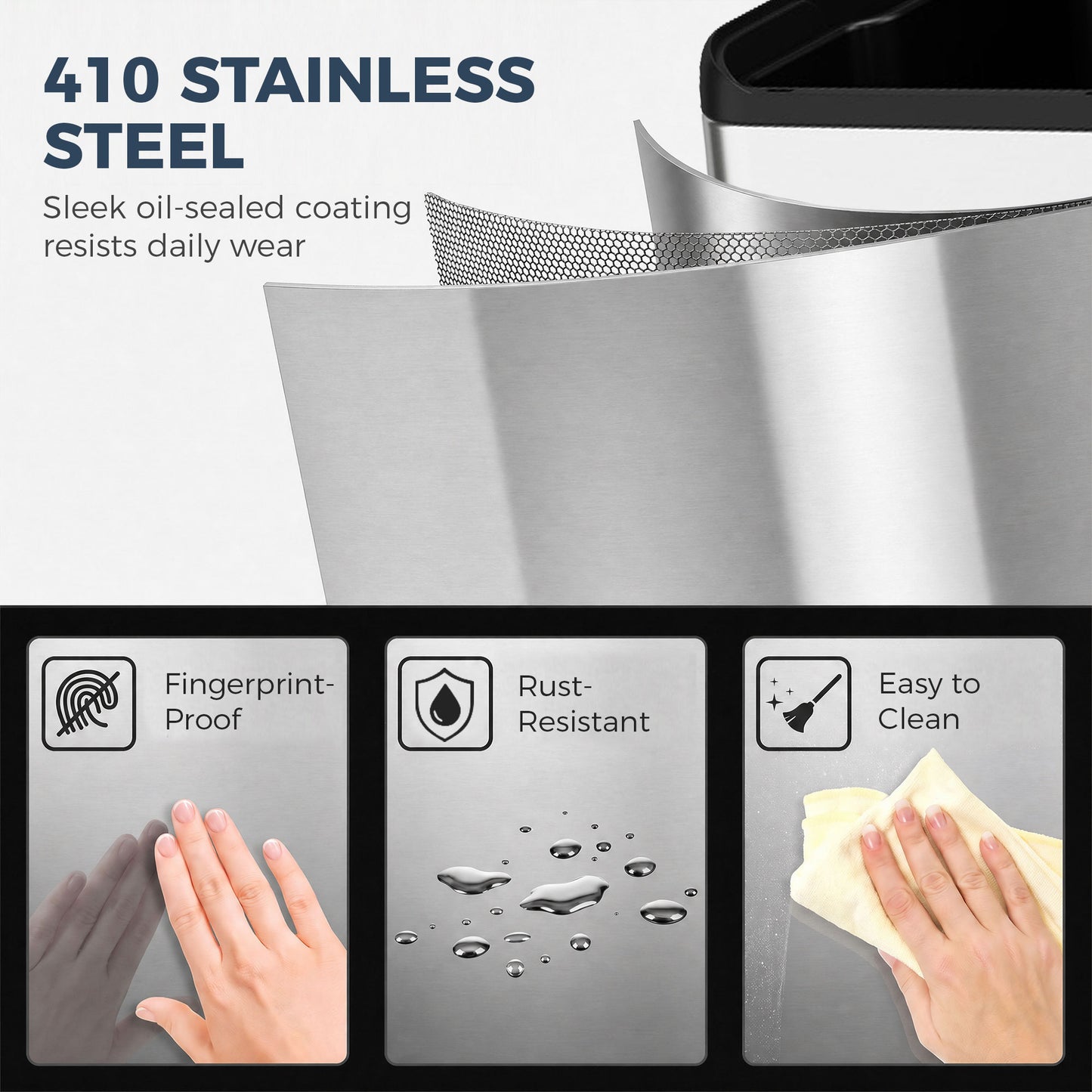 Homcom Dual Compartment Kitchen Waste Bin 60L Stainless Steel Pedal Soft Close