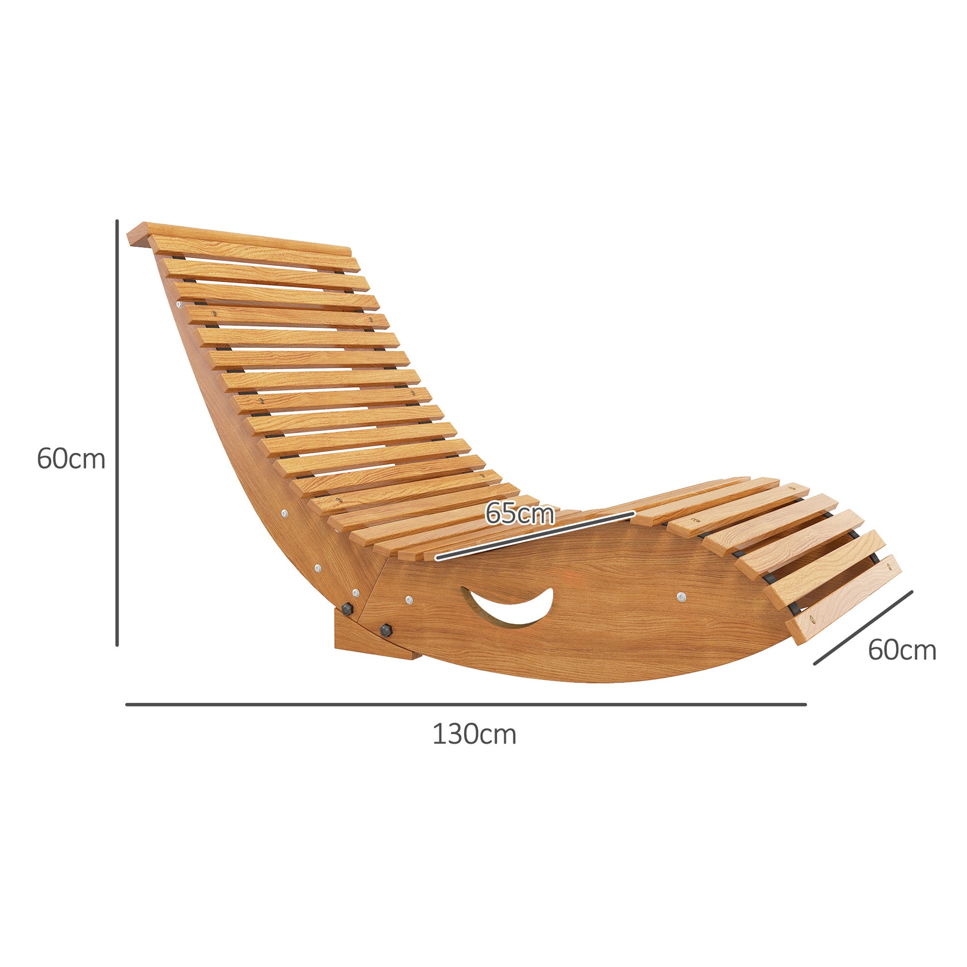 Outsunny Teak Outdoor Rocking Chair with Slatted Design, Ergonomic Comfort for Patio and Garden - ALL4U RETAILER LTD