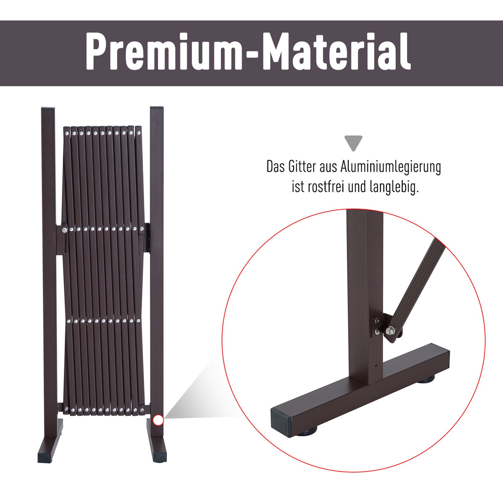 Outsunny Versatile Freestanding Adjustable Trellis Fence - Dark Brown Aluminum Garden Screen Panel, 300cm x 103.5cm - ALL4U RETAILER LTD