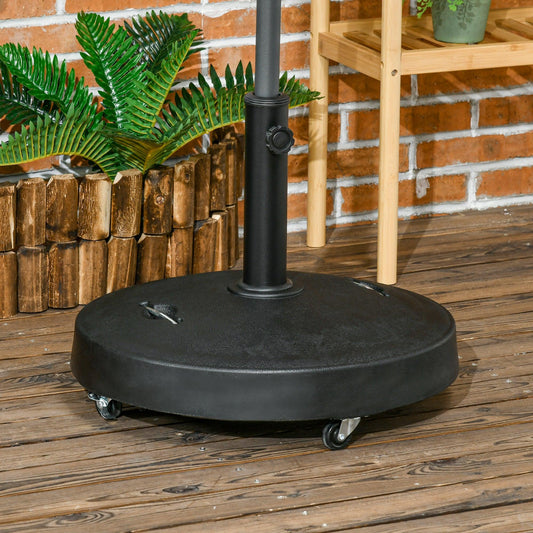 Outsunny Resin Garden Parasol Base - Round Outdoor Market Umbrella Stand - ALL4U RETAILER LTD