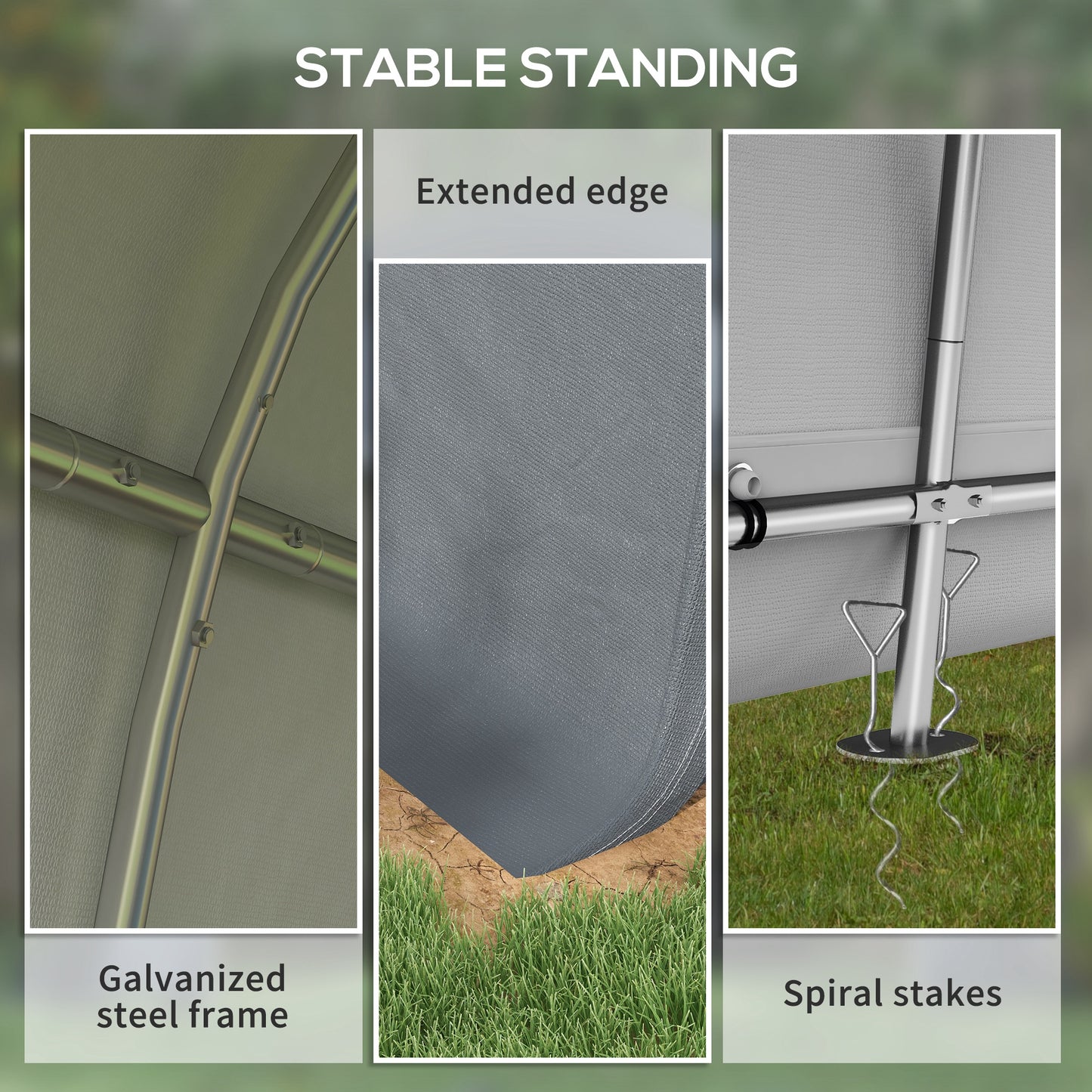 Outsunny 3x3m Garden Storage Tent Heavy Duty Shed Waterproof Portable Shelter With Galvanised Steel Frame For Bike