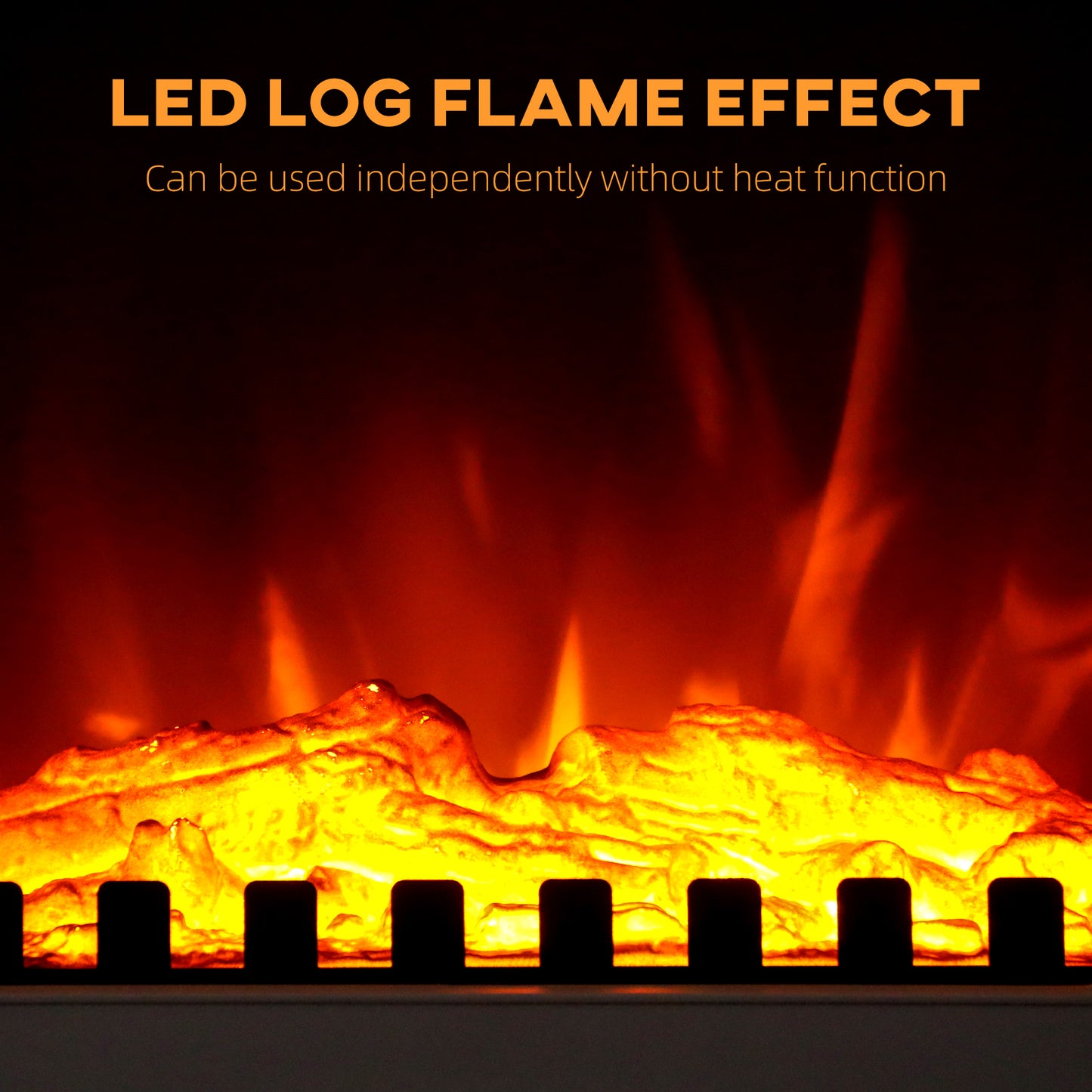 HOMCOM Freestanding Electric Fireplace With LED Flame Effect And Overheating Safety System 1000W/2000W White