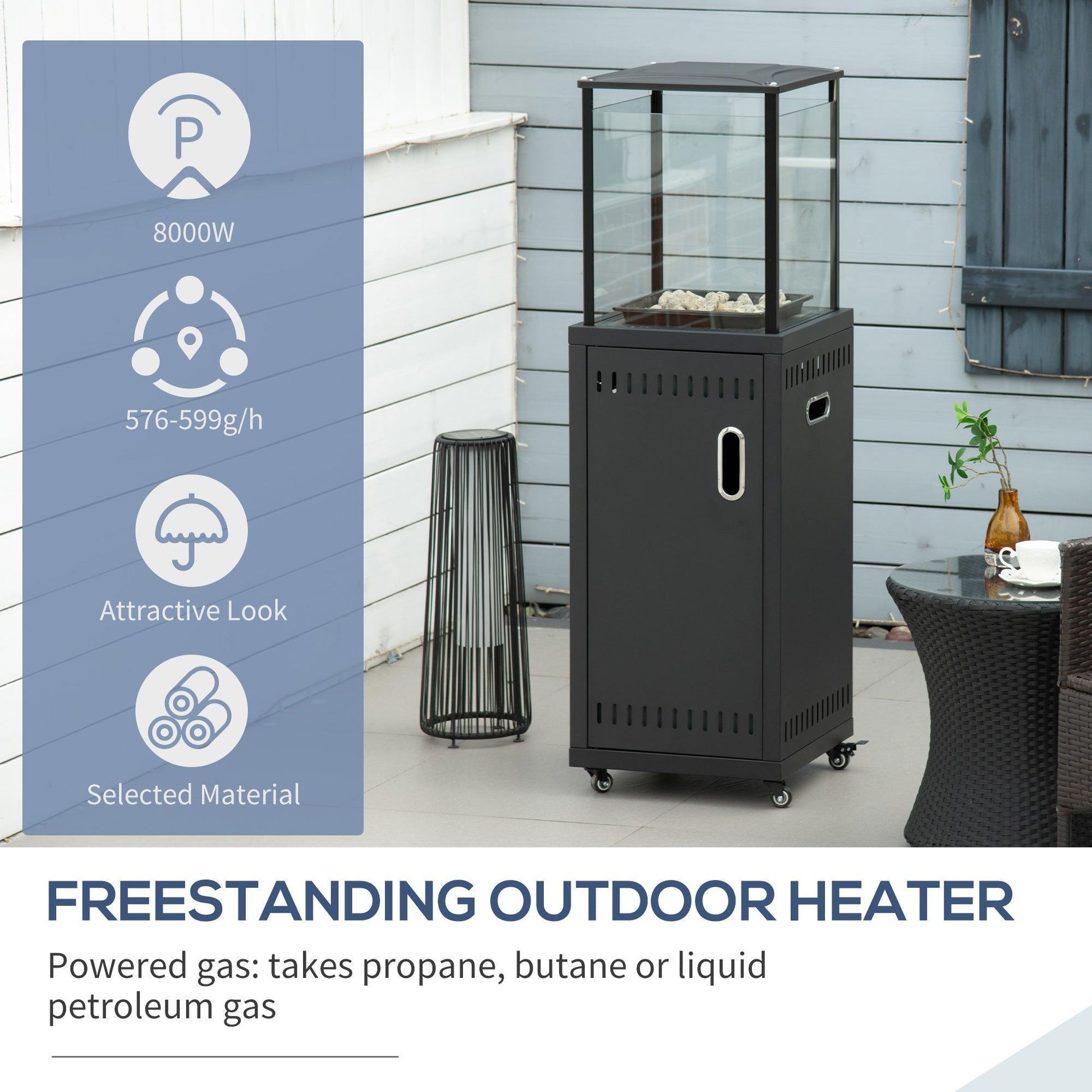 Outsunny 9KW Gas Patio Heater - Sleek & Efficient - ALL4U RETAILER LTD