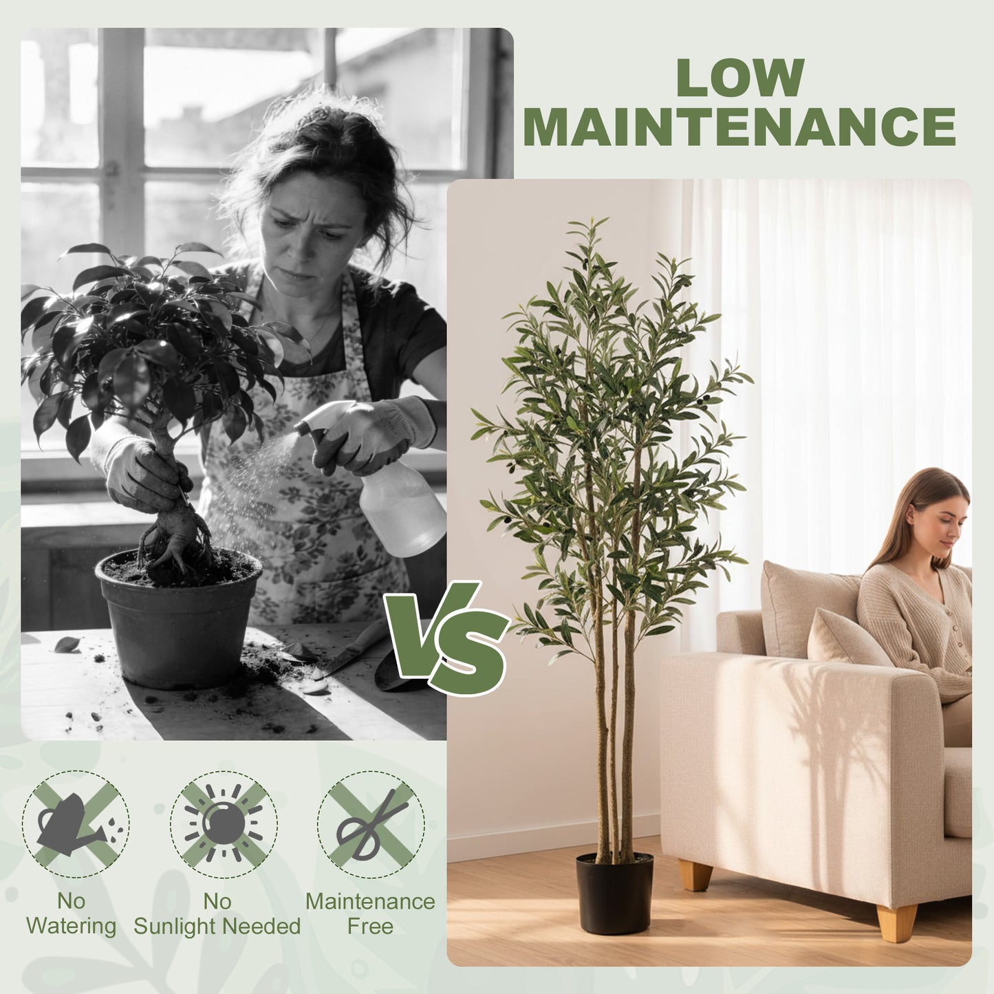 HOMCOM 175 Cm Decorative Artificial Olive Tree Cement Pot With 787 Leaves Realistic Fake Plant