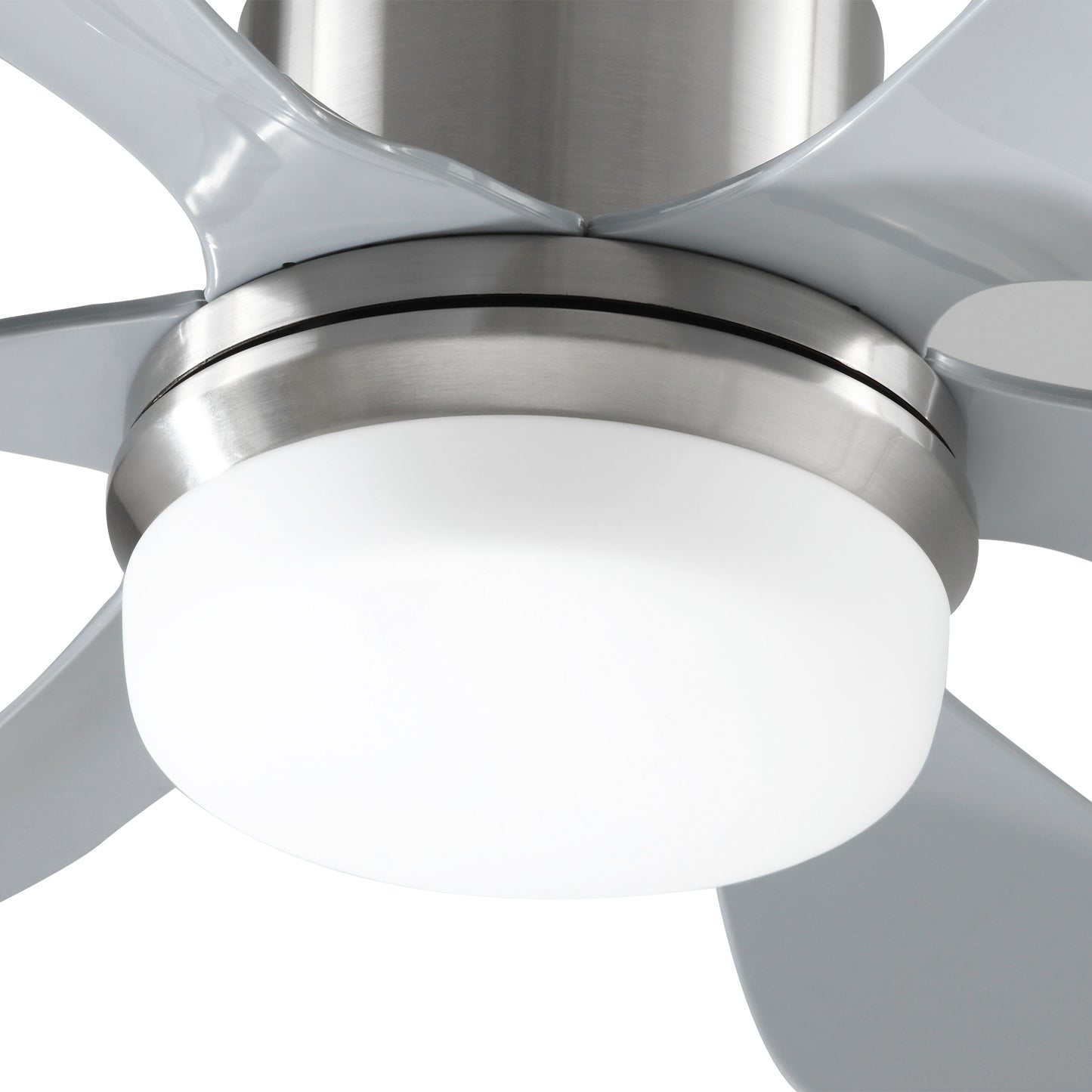 HOMCOM Set of 2 Reversible Ceiling Fans with Light 6 Blades Indoor Modern LED Ceiling Fans with Remote Controller Silver