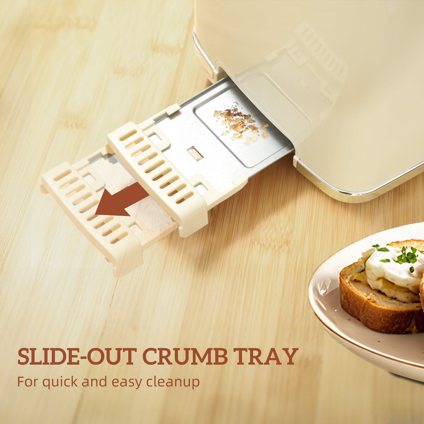 HOMCOM Touch Screen Kettle And Toaster Set Cream With 3000W Power 1.7L Capacity Six Temperature Presets And Keep Warm