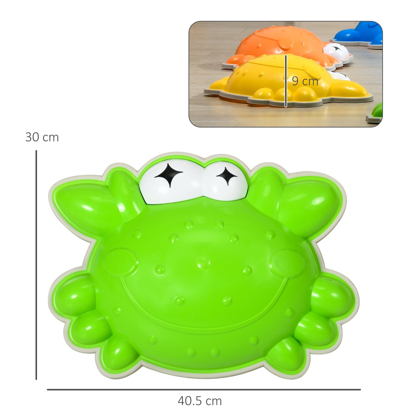 AIYAPLAY Crab-shaped Balancing Stones for Kids - 9PC Set with Anti-slip TPE Edges - ALL4U RETAILER LTD