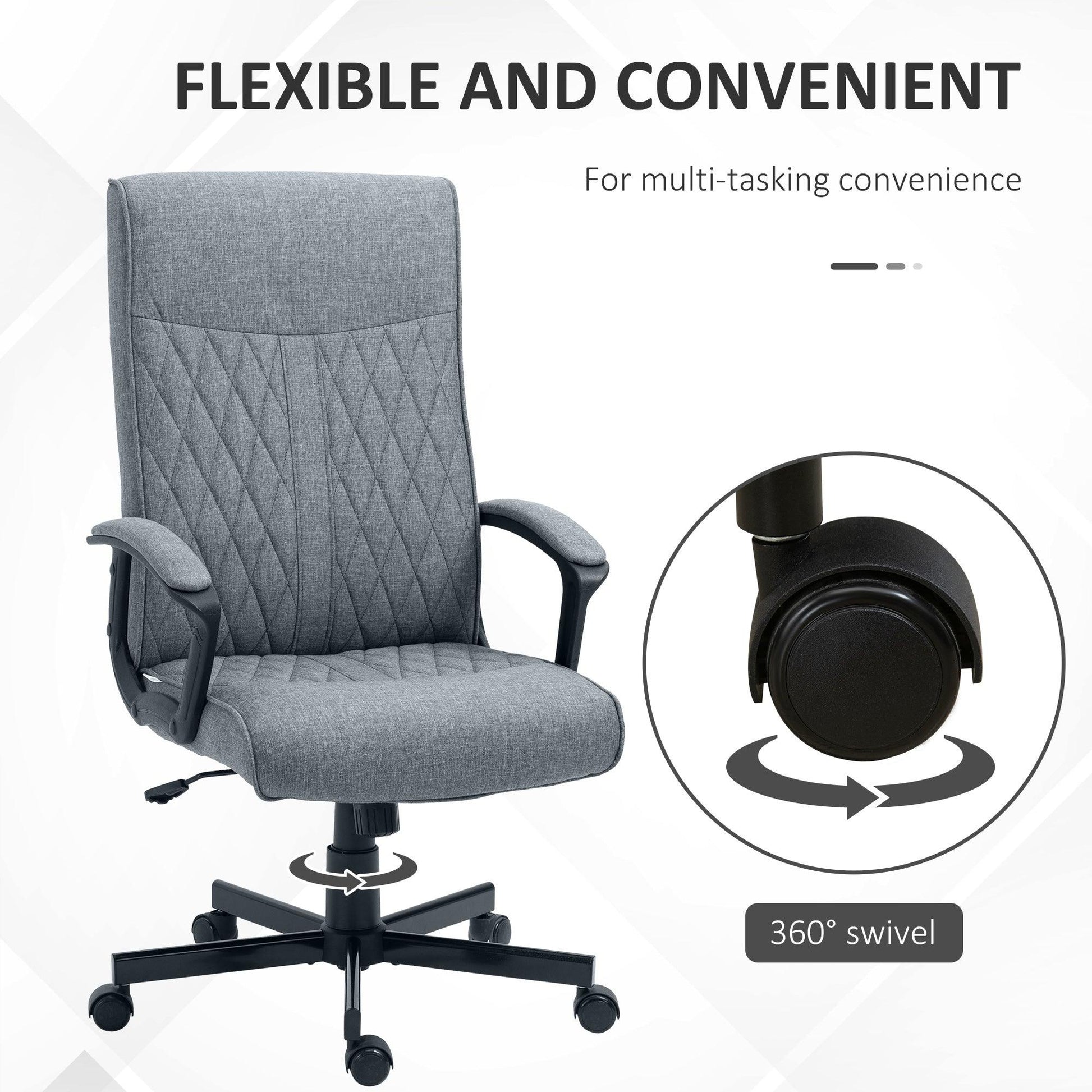 Vinsetto High-Back Office Chair, Dark Grey - ALL4U RETAILER LTD