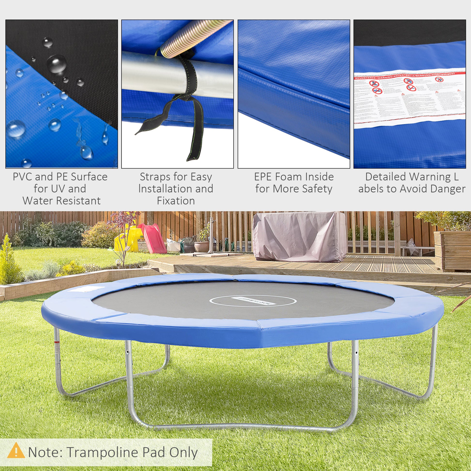 HOMCOM 10ft Trampoline Safety Foam Padding Replacement - ALL4U RETAILER LTD