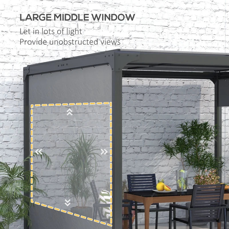 Outsunny 3x2m Side Panels with Large Window, for 3(m) Long Pergola, Grey - ALL4U RETAILER LTD