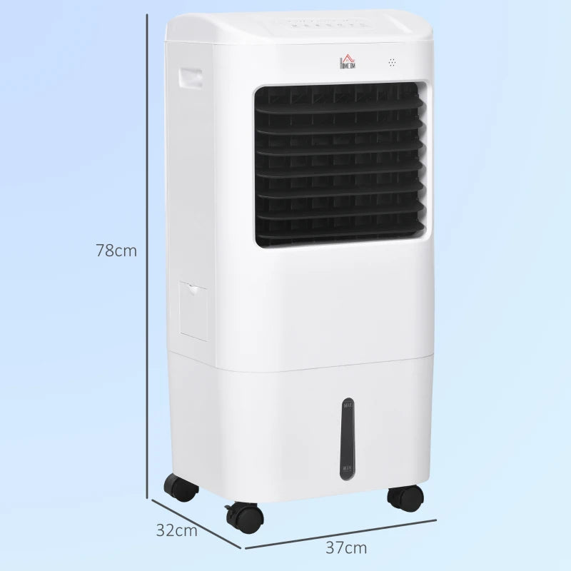 HOMCOM 15L Portable Air Cooler with LED Display, Remote Control, 7.5-Hour Timer, Oscillation, 3 Speeds, 3 Modes, and Ice Packs - Evaporative Air Cooler Fan for Home and Office - ALL4U RETAILER LTD