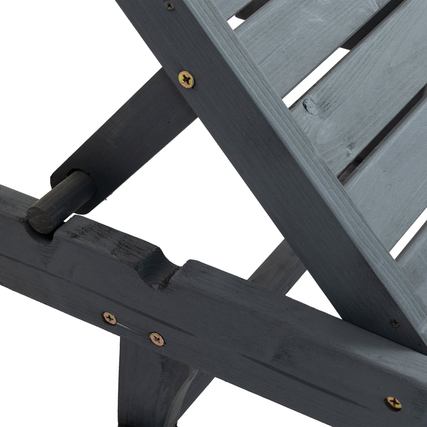 Outsunny Wooden Garden Sun Lounger With Built In Table Rolling Wheels Reclining Backrest And Side Tray Grey