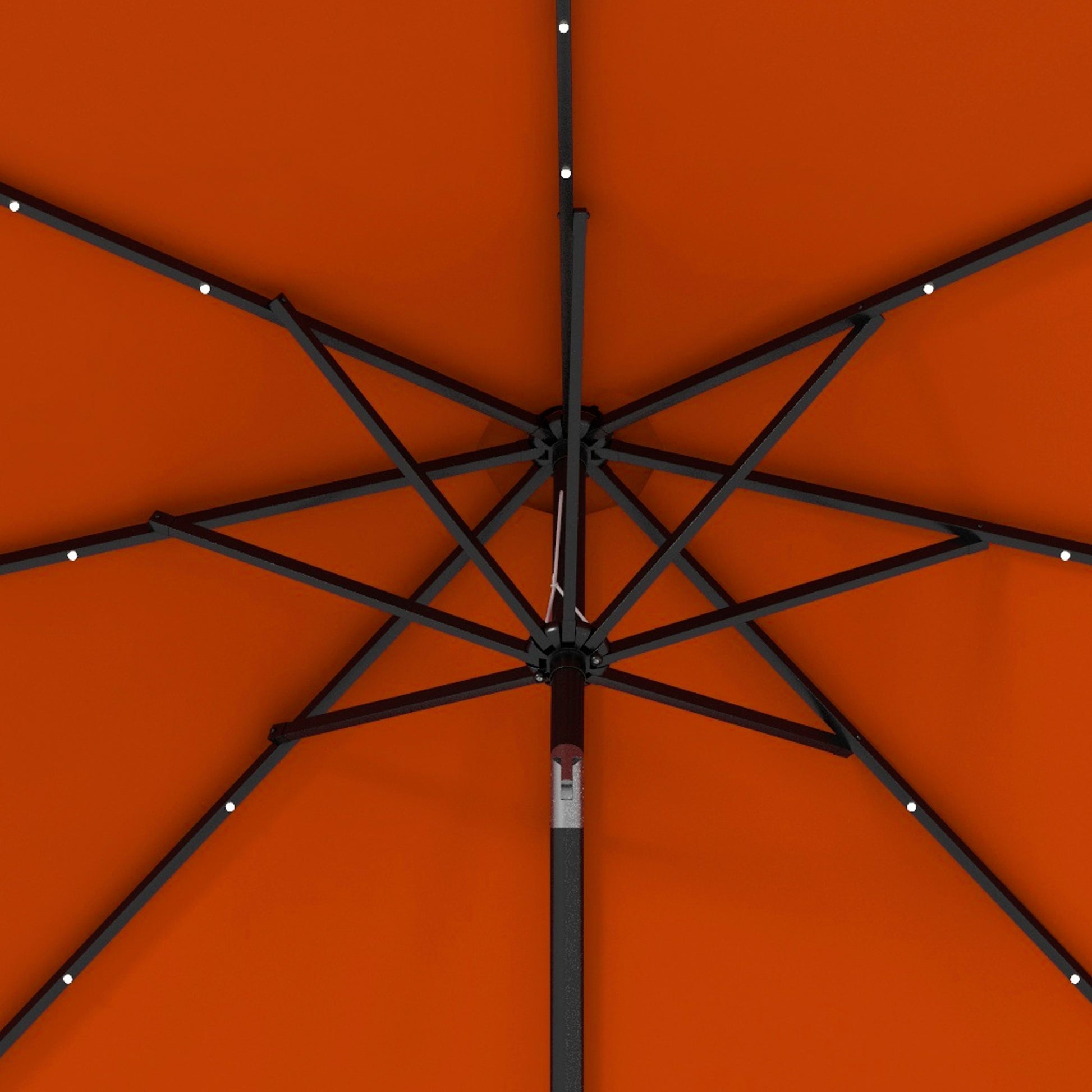 Outsunny 2.7m Solar-Powered Patio Umbrella with Tilt Function and 24 LED Lights, Vibrant Orange - ALL4U RETAILER LTD