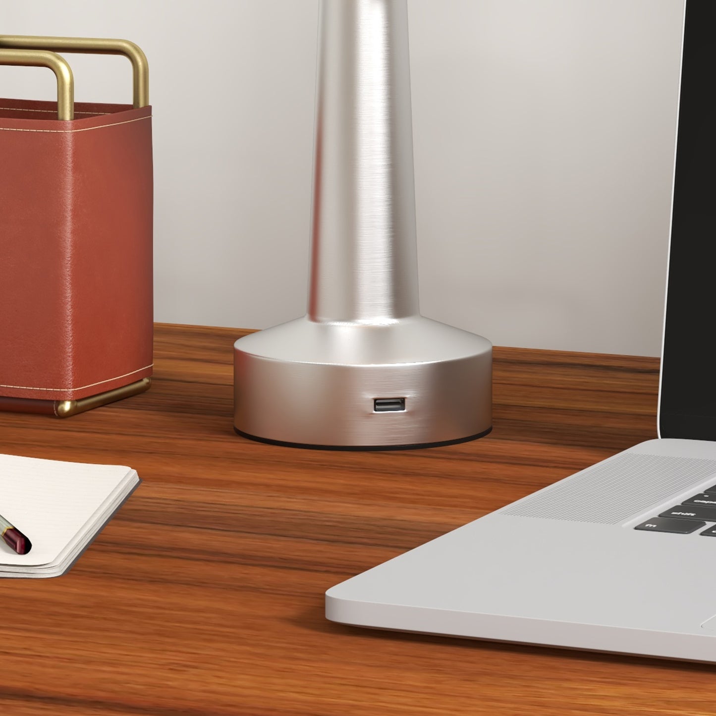 HOMCOM Cordless Table Lamp With Rechargeable Battery, Touch LED Desk Lamp 3 Colour Lighting, USB-C Port, Portable Silver