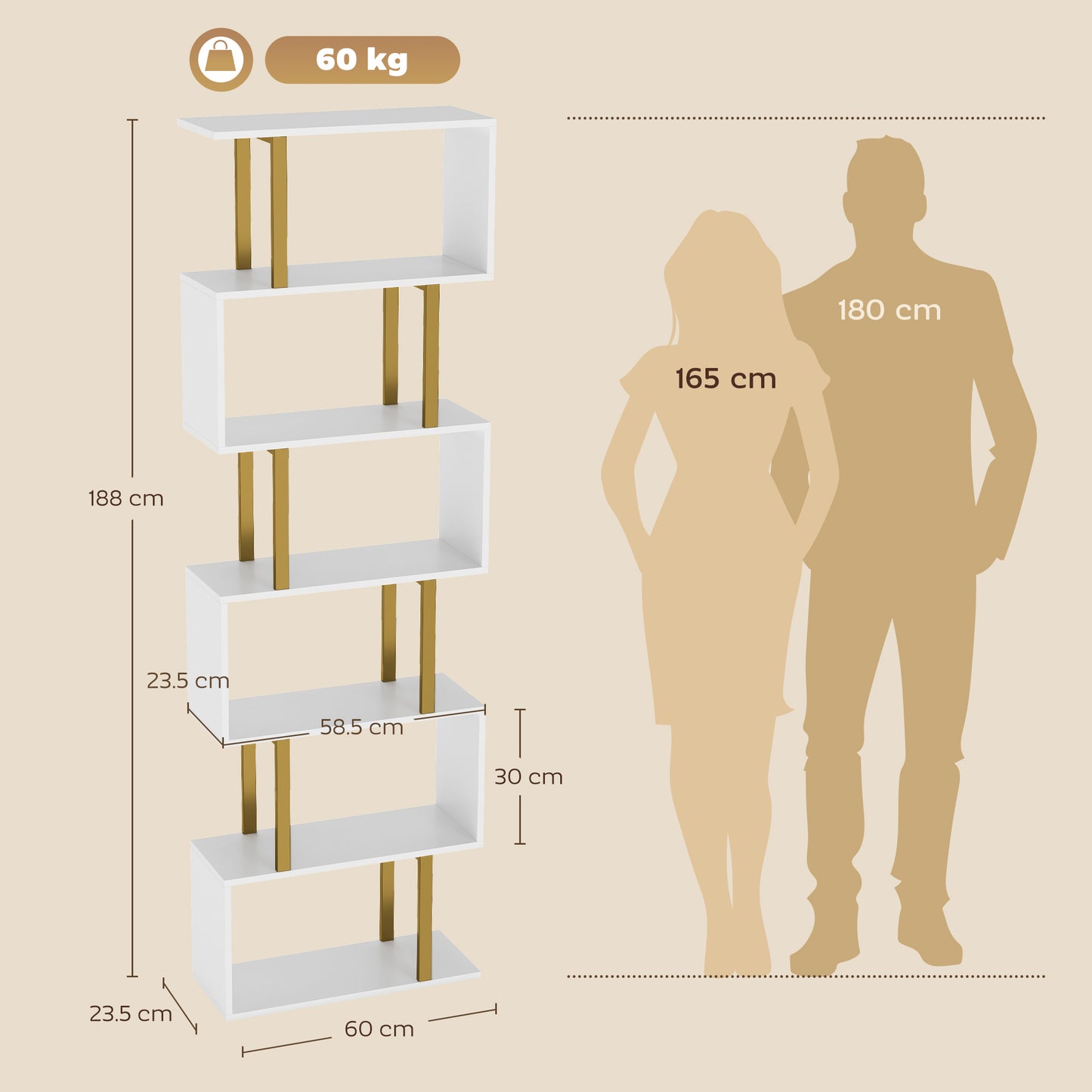 HOMCOM Industrial Standing Bookshelf Free Shelves Bedroom Unit