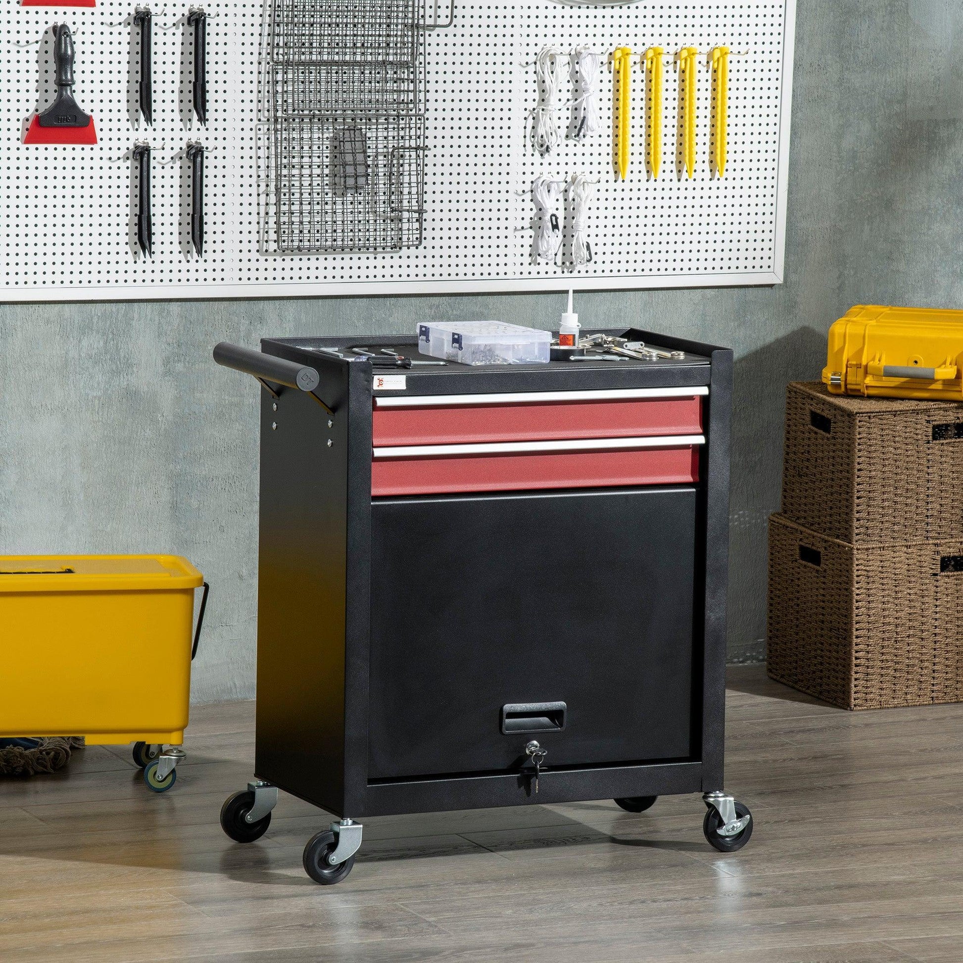 DURHAND 2-Drawer Tool Chest on Wheels - ALL4U RETAILER LTD