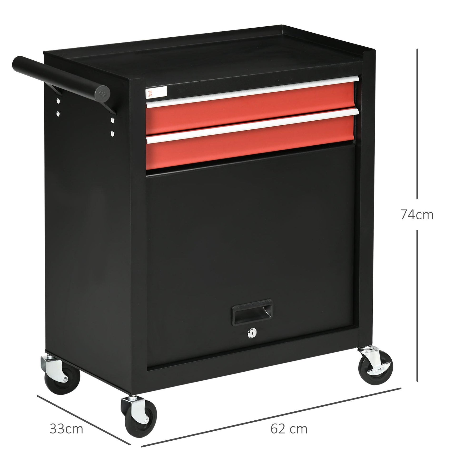 DURHAND 2-Drawer Tool Chest on Wheels - ALL4U RETAILER LTD