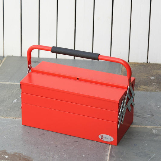DURHAND 3-Tier Metal Tool Box - Portable, Red - ALL4U RETAILER LTD
