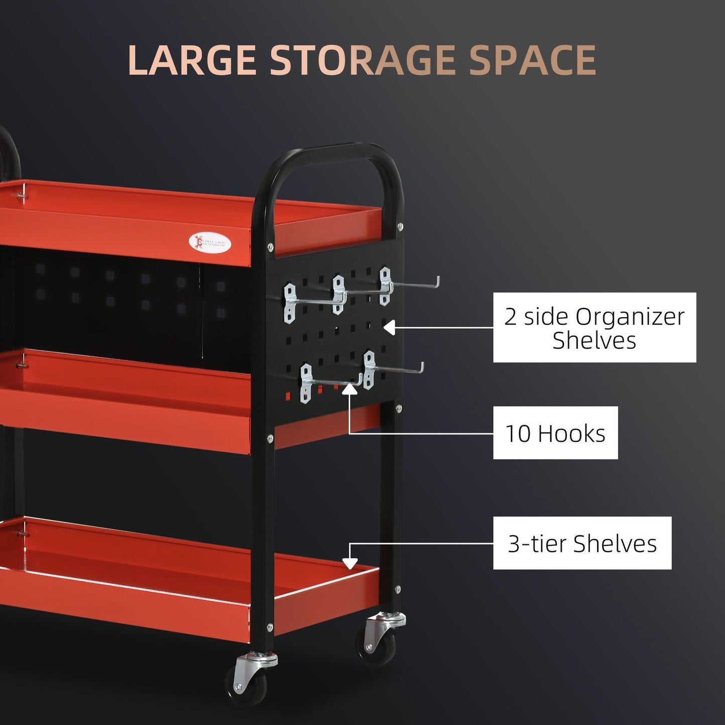 DURHAND 3-Tier Tool Cart: Organise Efficiently - ALL4U RETAILER LTD