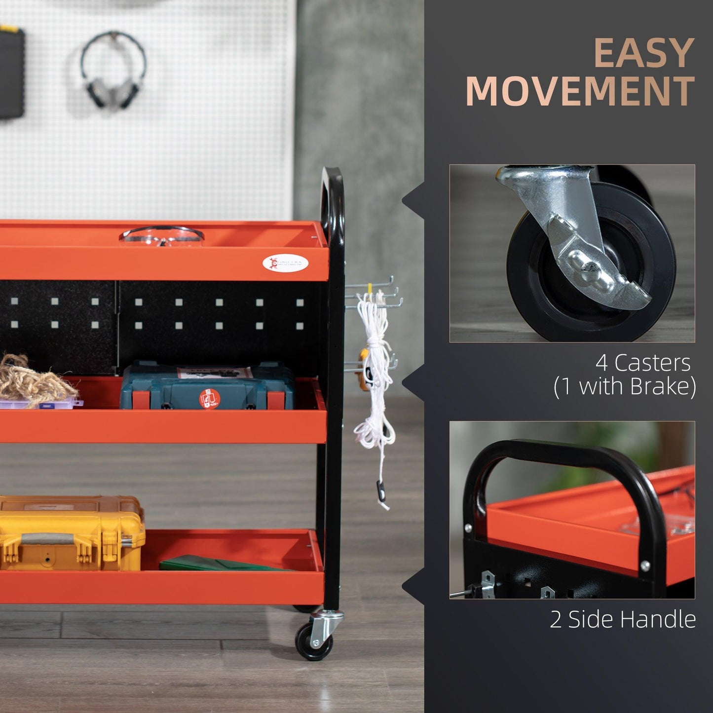 DURHAND 3-Tier Tool Cart: Organise Efficiently - ALL4U RETAILER LTD