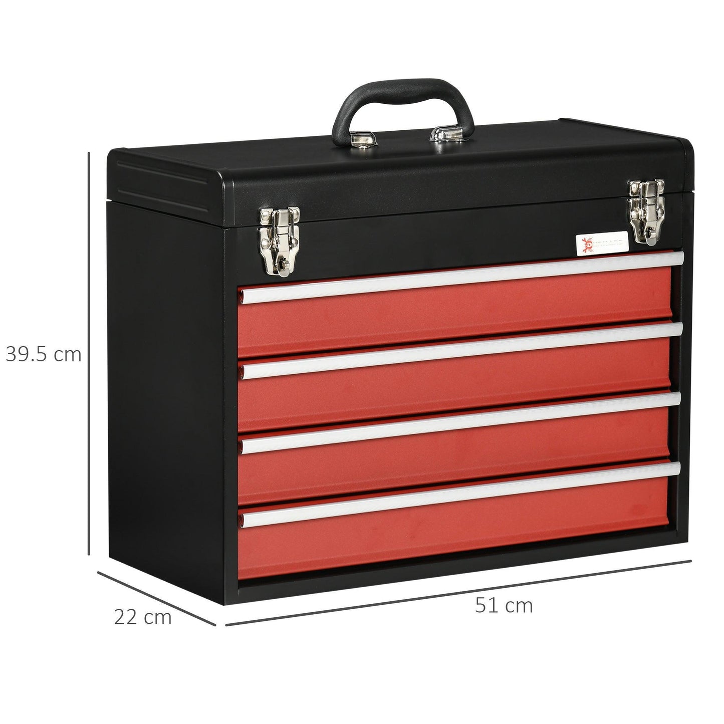 DURHAND 4 Drawer Tool Chest, Portable Metal Box - ALL4U RETAILER LTD