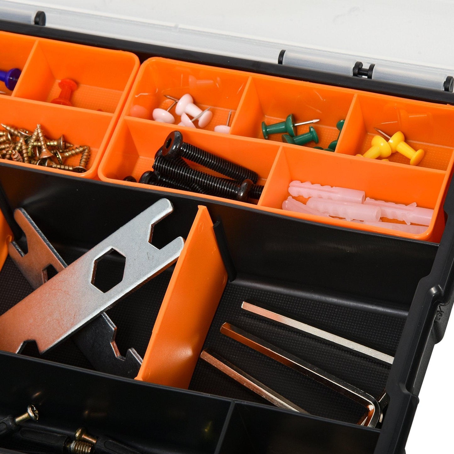 DURHAND 4-Pack Tool & Hardware Storage Box Set: Black/Orange - ALL4U RETAILER LTD