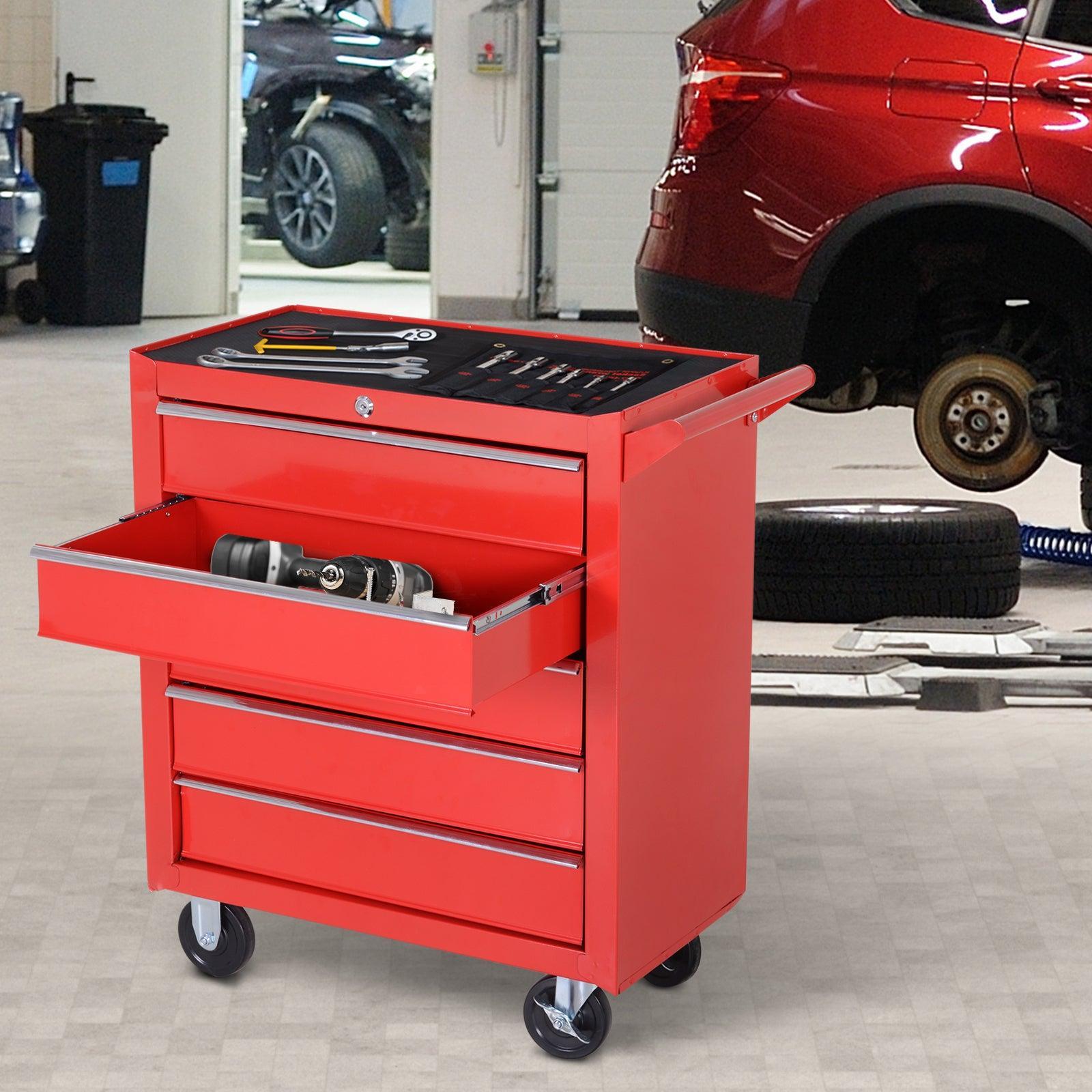 DURHAND 5-Drawer Tool Cabinet - Red - ALL4U RETAILER LTD