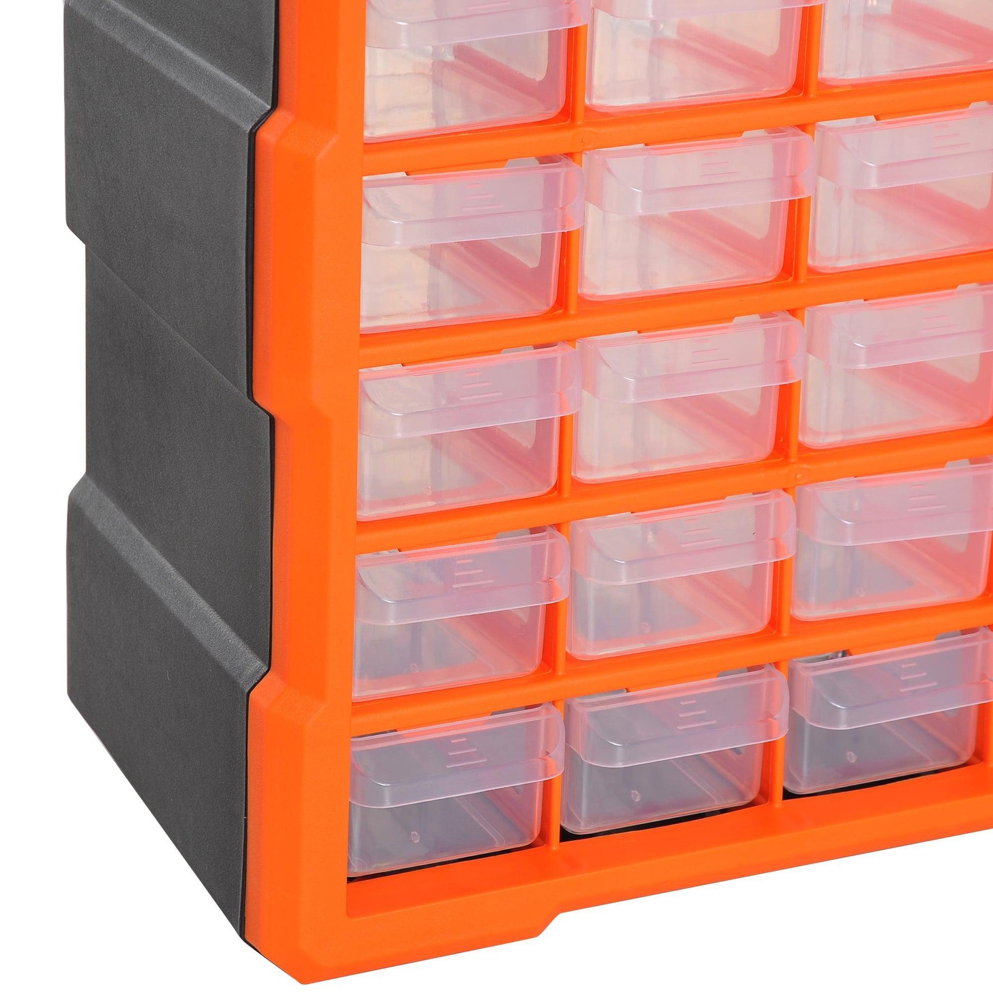 DURHAND 60-Drawer Organiser Cabinet - Clear Orange - ALL4U RETAILER LTD