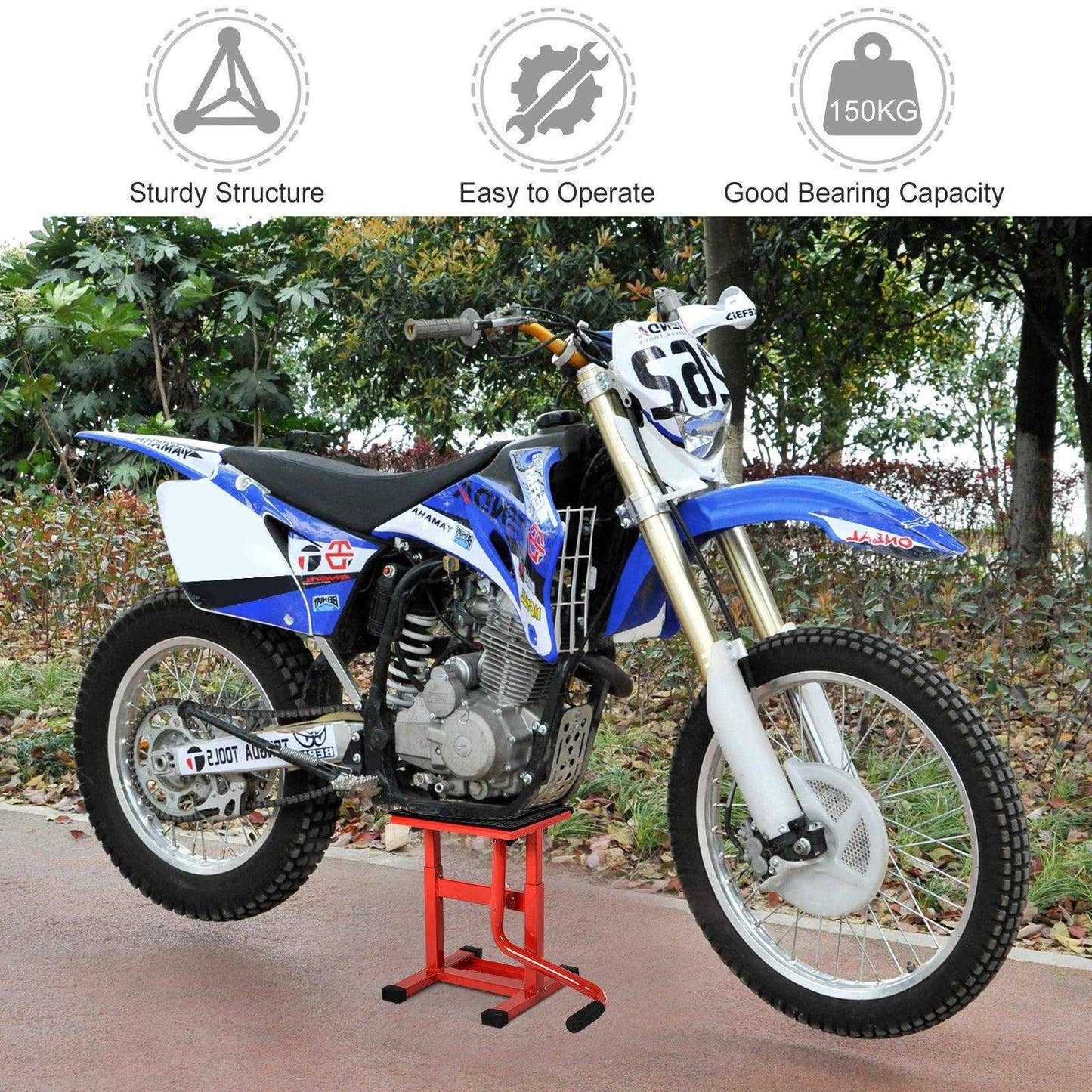 DURHAND Motorbike Lift - Steel Manual Repair - ALL4U RETAILER LTD