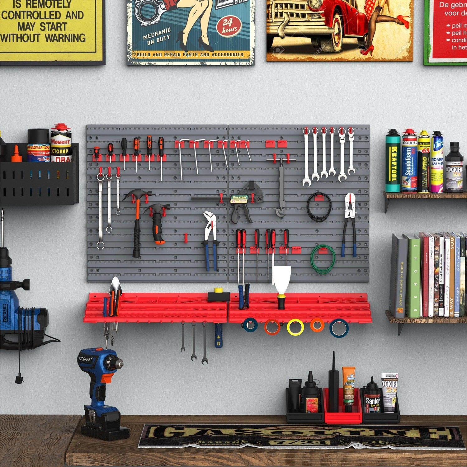 54-Piece Garage Tool Organiser | Best DIY Pegboard for Garage - ALL4U RETAILER LTD