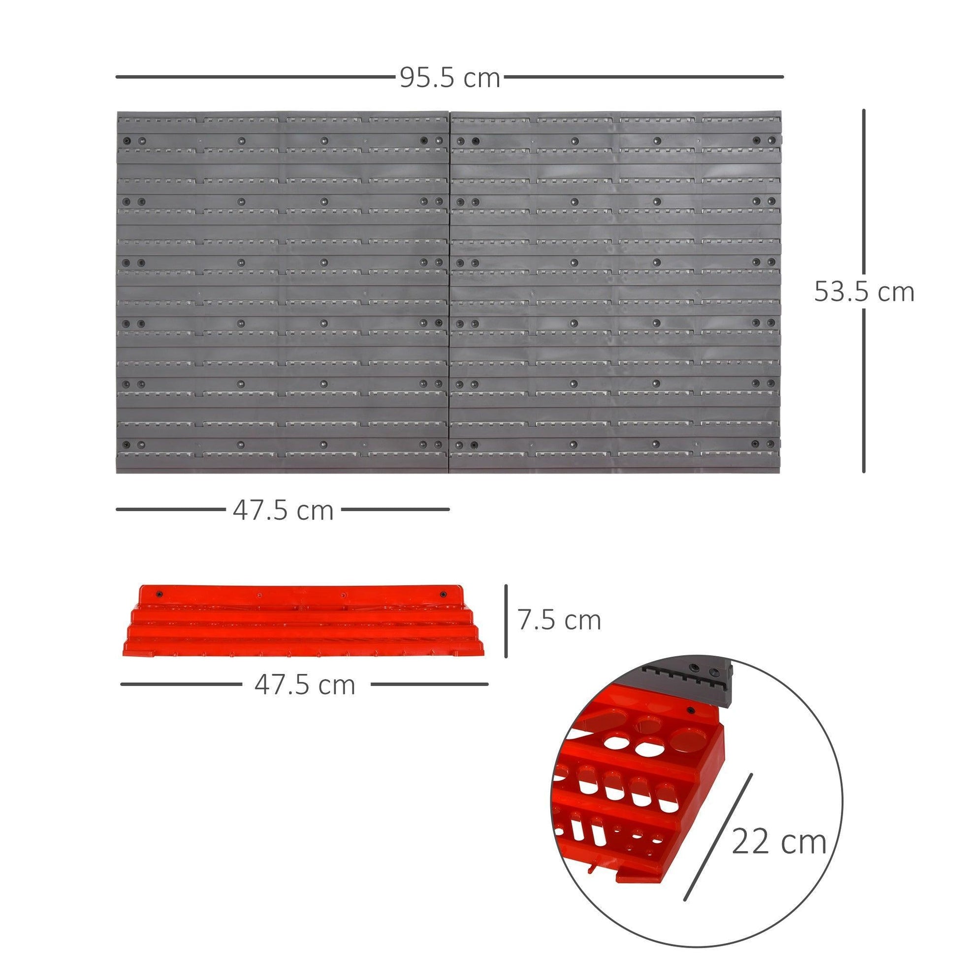 DURHAND Wall Organiser | 54 Pcs | DIY Garage Pegboard - ALL4U RETAILER LTD