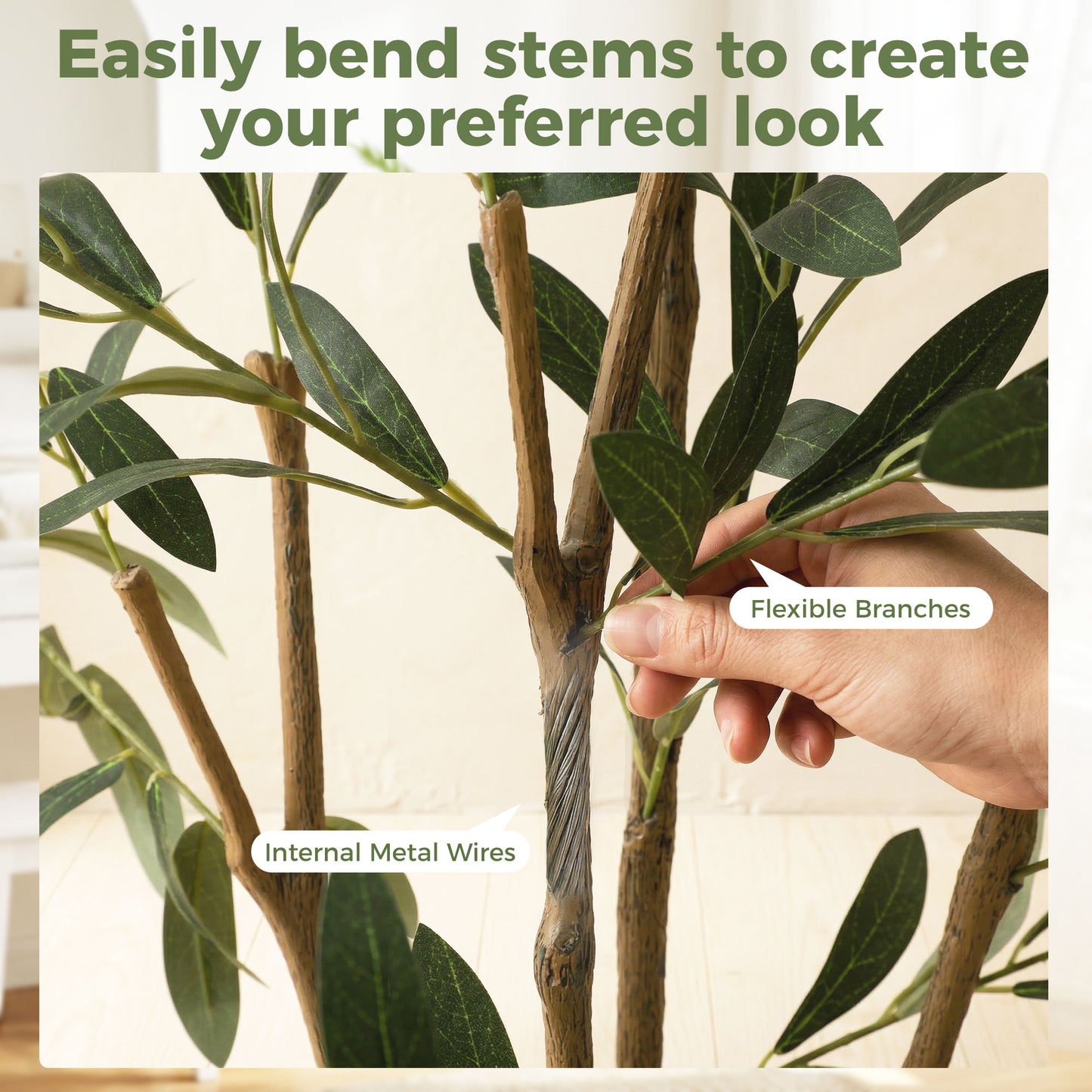 Artificial Silk Olive Tree 148cm With Cement Pot 553 Leaves Realistic Indoor Home Decor Plant