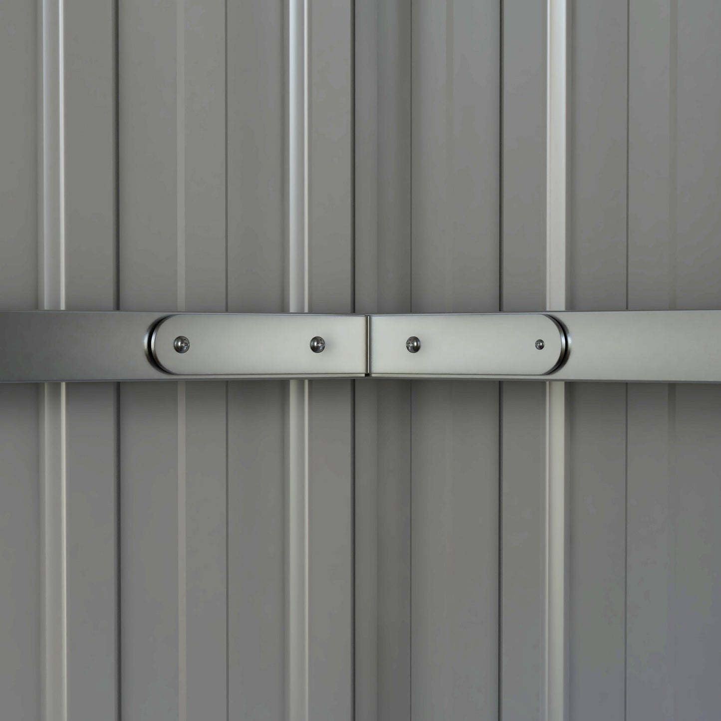 Outsunny 11 X 5.6ft Galvanised Steel Garden Shed With Lockable Doors Included Gloves For Outdoor Patio Garden Grey