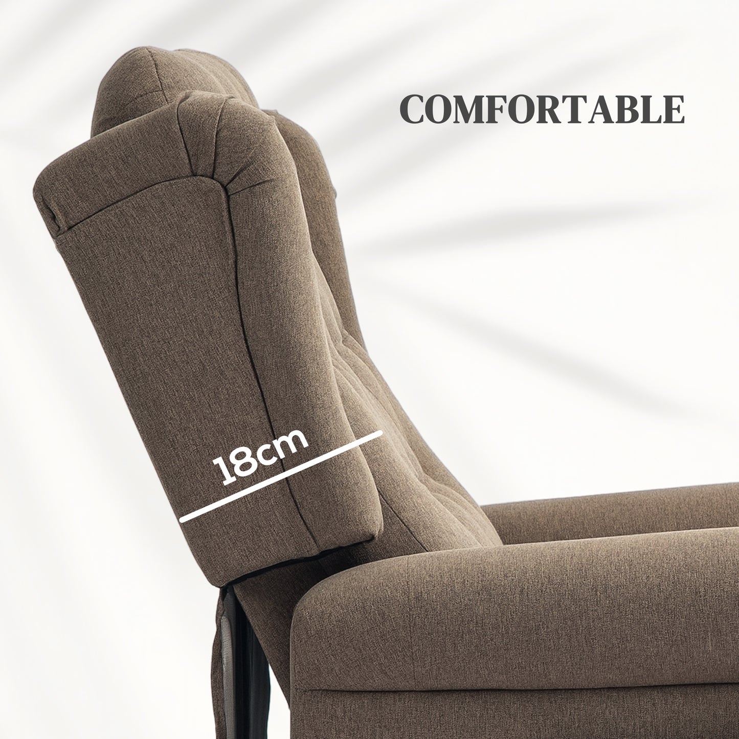 HOMCOM 45 Degree Lifting Riser Recliner Armchair In Dark Brown With 150 Degree Back Recline And Footrest
