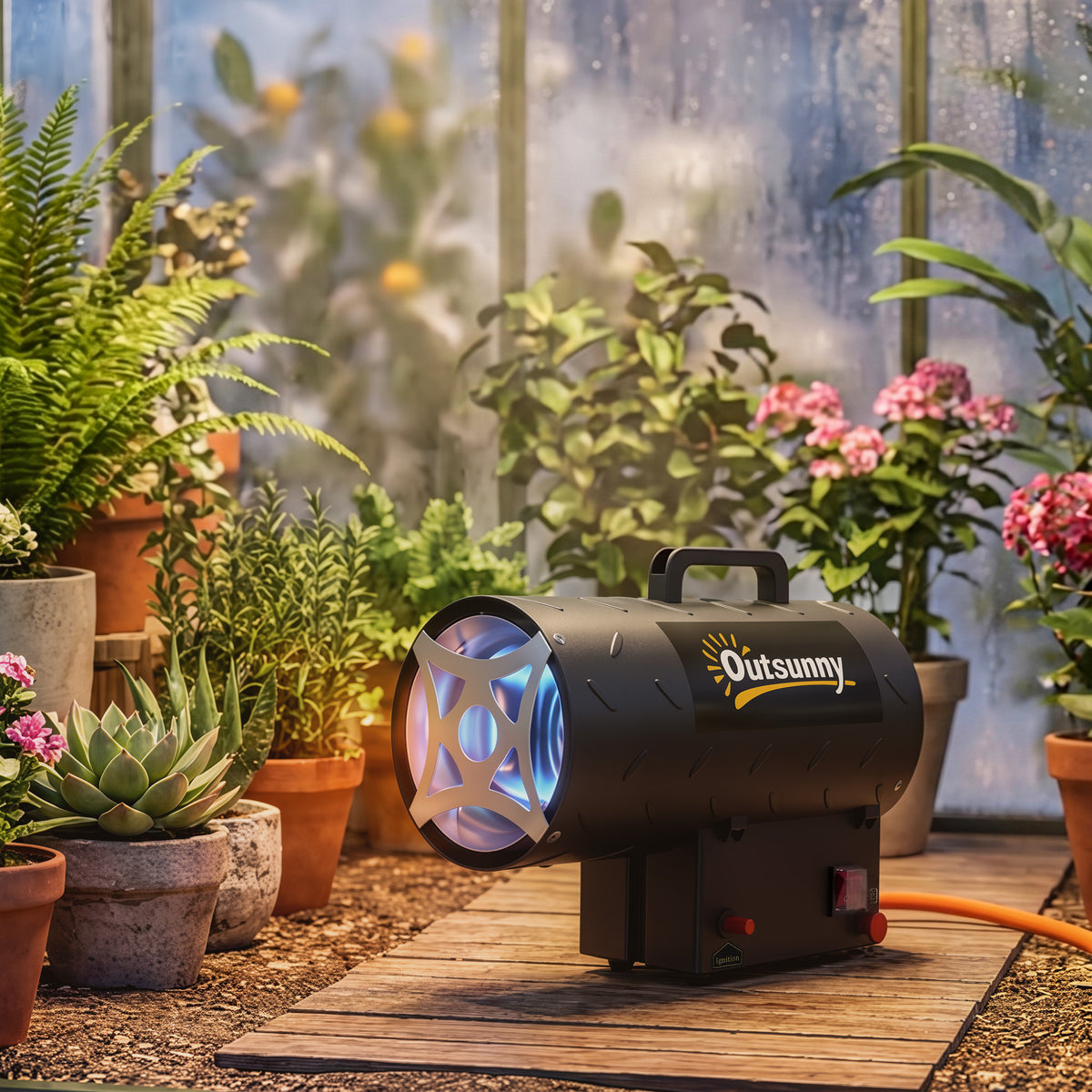 Outsunny 15kw Propane Space Heater Forced Air With Overheat Guard