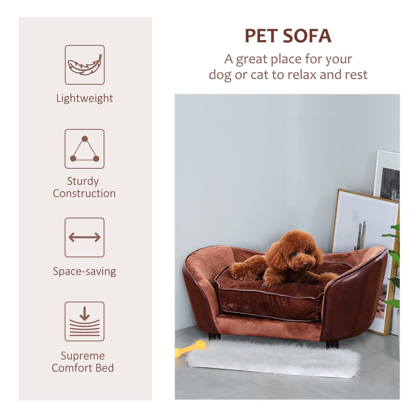 PawHut Pet Sofa Couch for Cats & Small Dogs - ALL4U RETAILER LTD