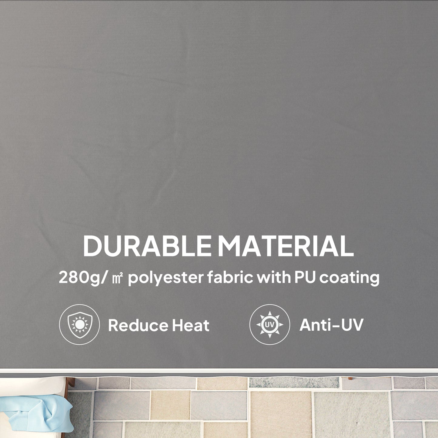 Outsunny 2 x 2.5m Manual Retractable Awning Dark Grey With 280gsm Polyester Canopy