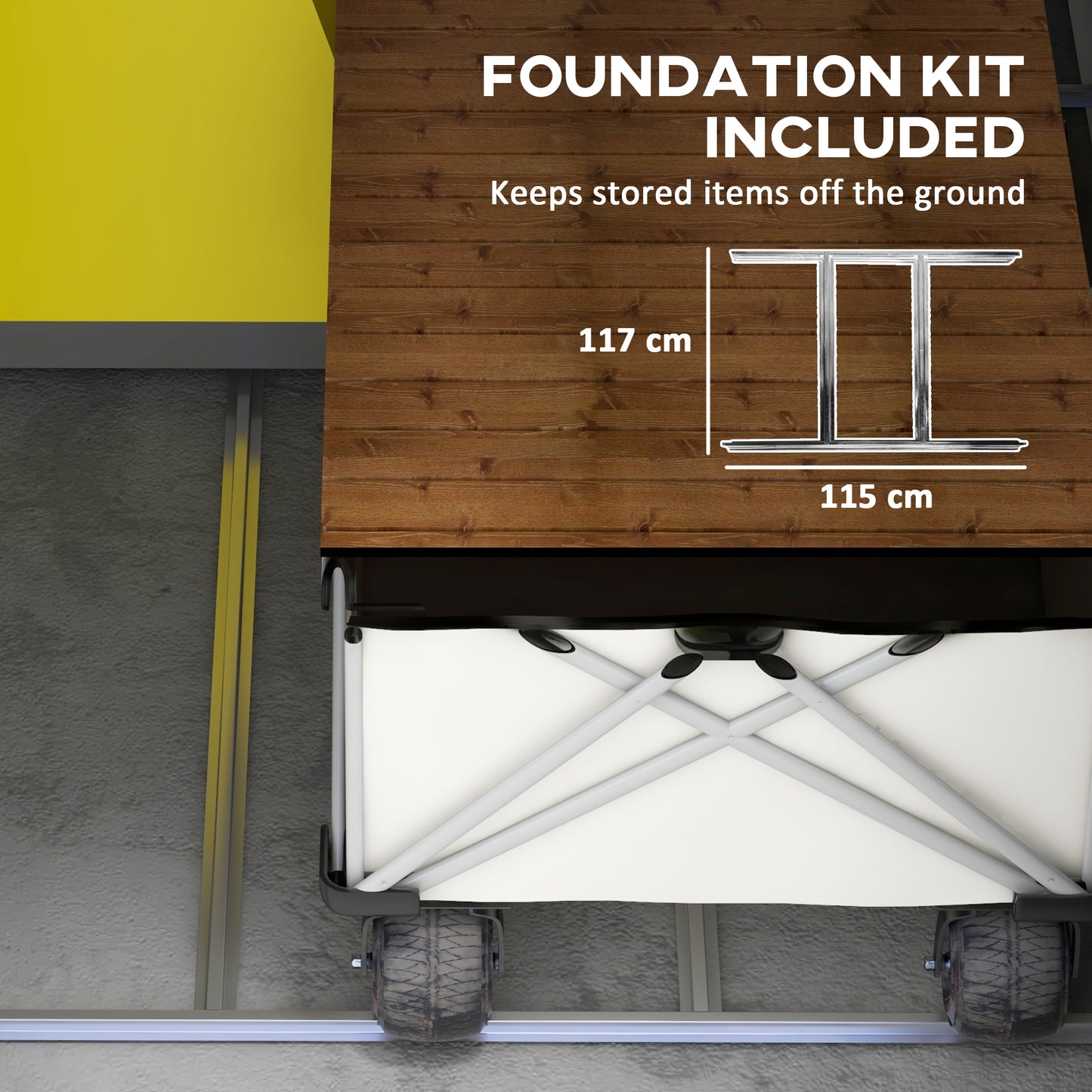 Outsunny 4 x 6ft Outdoor Storage Shed with Lockable Door and Ventilation, Grey Polypropylene Garden Tool House with Foundation Kit - ALL4U RETAILER LTD