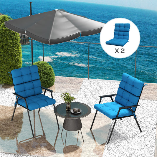 Outsunny Outdoor Elegance: Plush Turquoise Cushions with Backrest Ties for Ultimate Garden Comfort - ALL4U RETAILER LTD