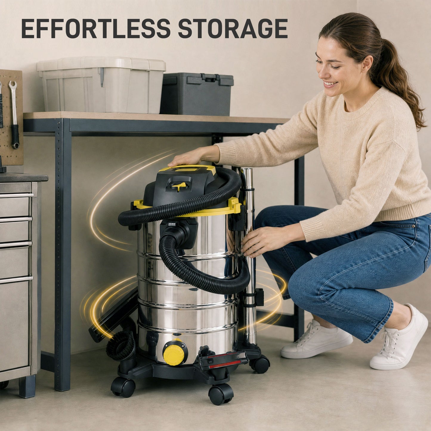 HOMCOM 1400W Wet and Dry Vacuum Cleaner 3 In 1 With Blowing Mode 30L Stainless Steel Tank Silver