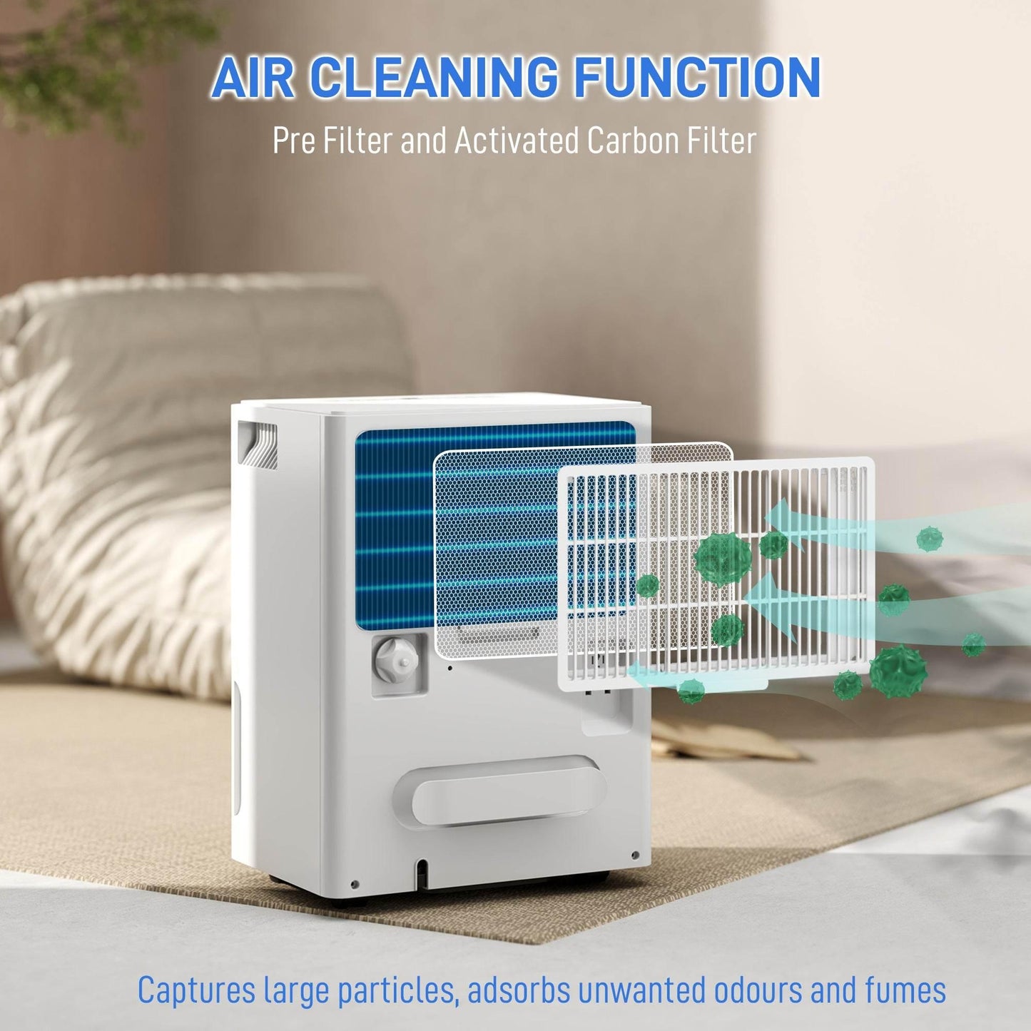 HOMCOM 30L Indoor Clothes Dryer and Dehumidifier - White - ALL4U RETAILER LTD