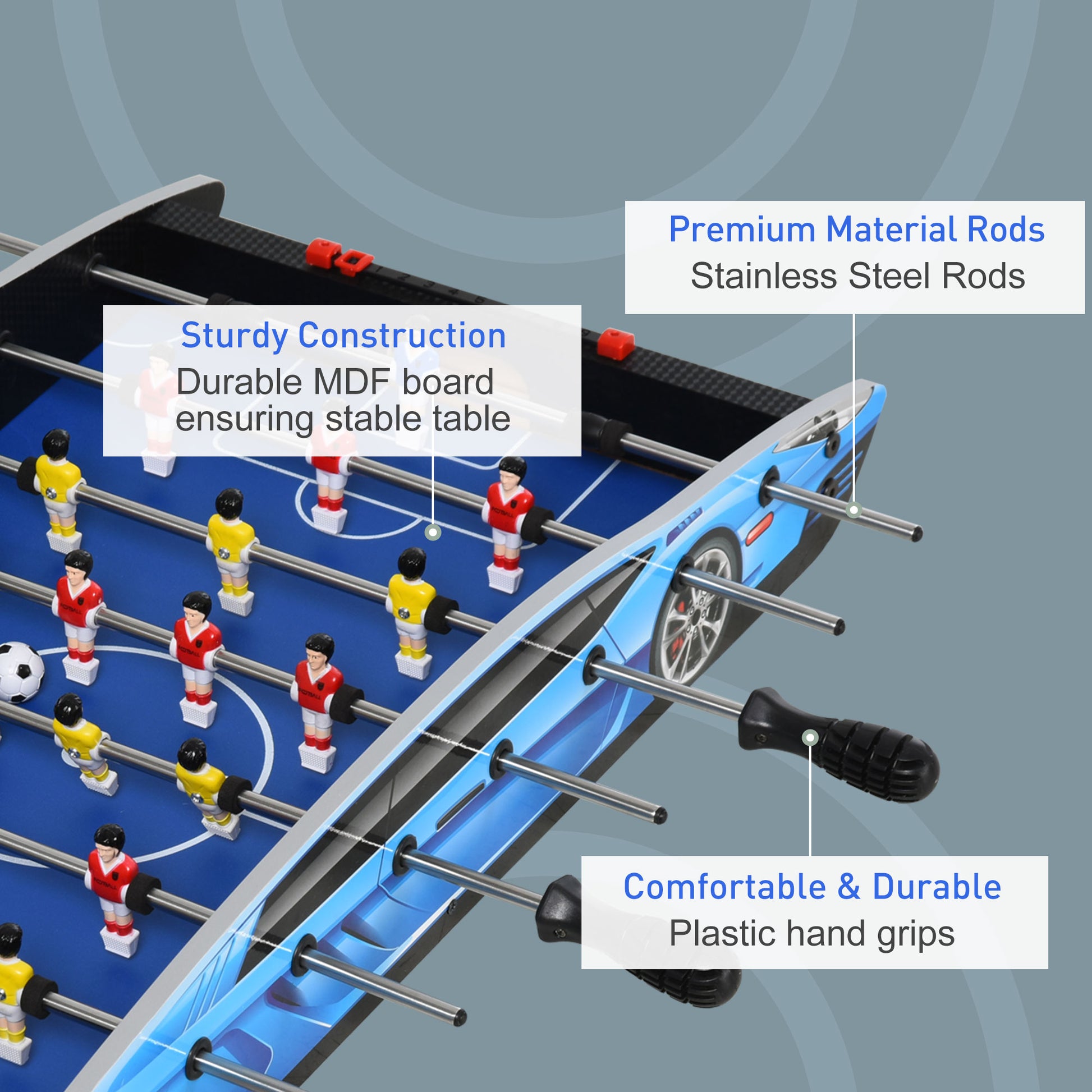 HOMCOM Compact 2ft Foosball Table for Family Fun and Game Room Entertainment - ALL4U RETAILER LTD