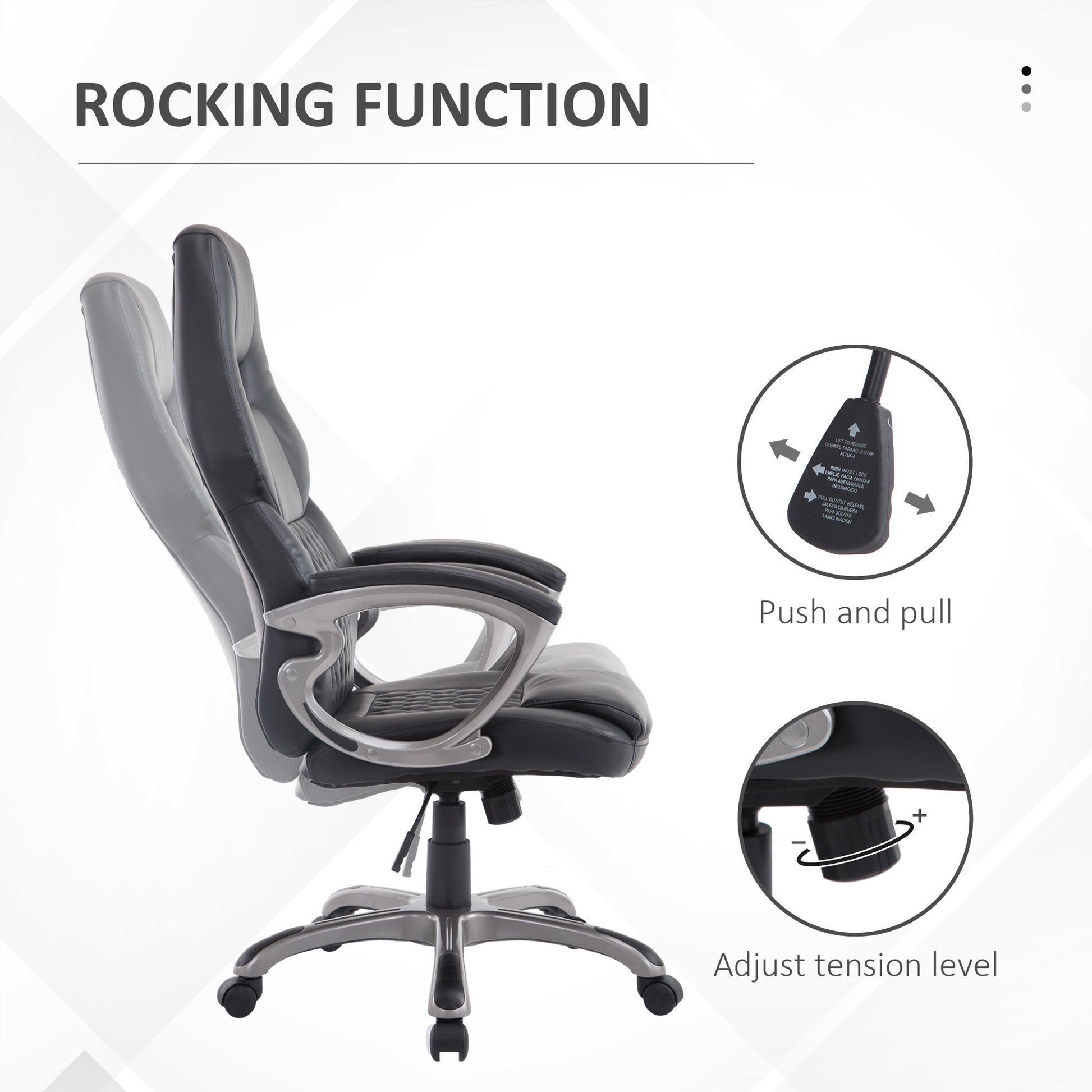 HOMCOM Ergonomic Racing Gaming Chair - Adjustable Swivel Desk and Office Armchair in PU Leather - ALL4U RETAILER LTD