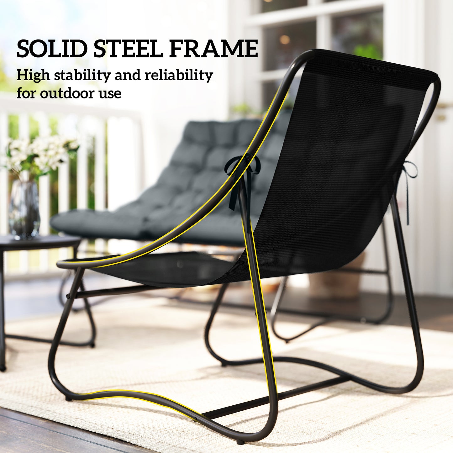 Outsunny Four Piece Curved Seat Garden Sofa Set With Table Outdoor Grey And Black
